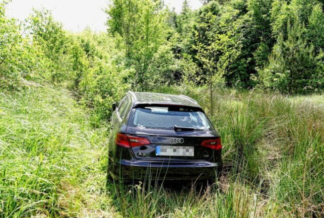 Unfall auf der A4: Audi kommt von Fahrbahn ab und landet im Gebüsch. Foto: Harry Härtel