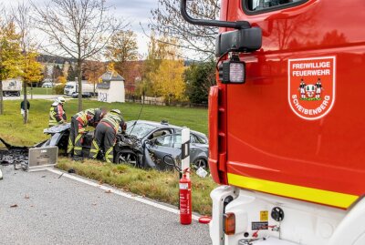 Unfall auf S258 in Scheibenberg: Drei Verletzte - Auf der S258 in Scheibenberg ereignete sich ein Verkehrsunfall. Foto: André März