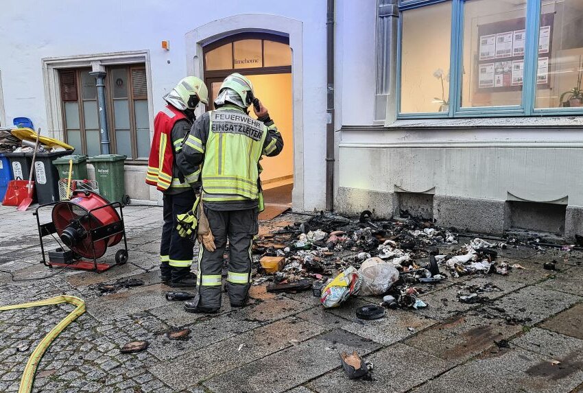In Zwickau kam es zu einem Mülltonnen-Brand. Foto: Mike Müller