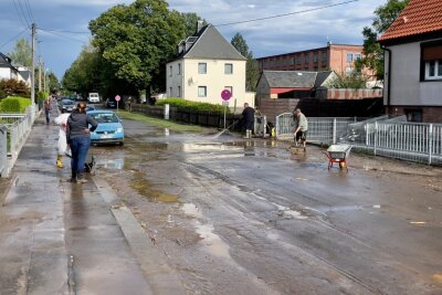 In Adorf waren ebenfalls Straßen überflutet. Foto: Daniel Unger
