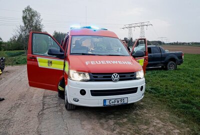 Update: Drohnenstaffel im Einsatz: Feuerwehr Chemnitz konnte entlaufene Wasserbüffel einfangen - Die Feuerwehr Chemnitz sucht ausgebrochene Büffel. Foto: Jan Härtel