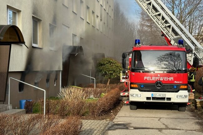 Mehrere Verletzte bei Brand in Aue Brünnlasberg. Foto: Daniel Unger