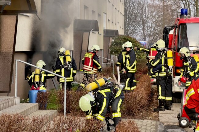 Mehrere Verletzte bei Brand in Aue Brünnlasberg. Foto: Daniel Unger