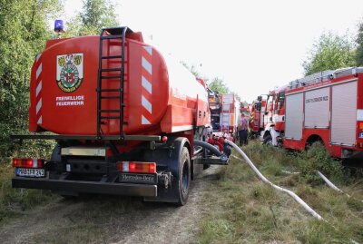Update: Schwieriger Brandherd an deutsch-tschechischer Grenze gelöscht - An der deutsch-tschechischen Grenze bei Satzung ist ein Waldbrand ausgebrochen. Foto: Andre März