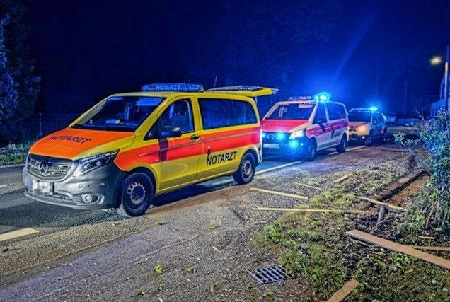 Verkehrsunfall mit fünf Verletzten: Fahrer stark alkoholisiert - Feuerwehr und Notdienst waren im Einsatz. Foto: David Rötzschke
