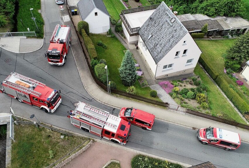 In Aue kam es zu einem Großeinsatz der Feuerwehr. Foto: Daniel Unger