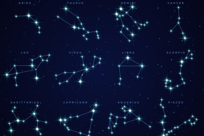 Jedes Sternzeichen hat sein eigenes Sternenbild am Himmel. 