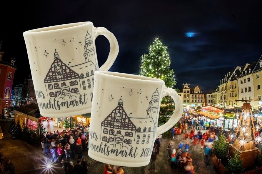 Weihnachtsmarkt-Tassen aus Plauen zu gewinnen - 