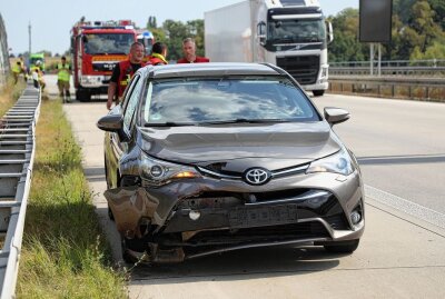 Wildunfall bei Dresden: Rehfamilie verendet noch am Unfallort - Heute kam es auf der Autobahn 17 zu einem Wildunfall. Foto: Roland Halkasch