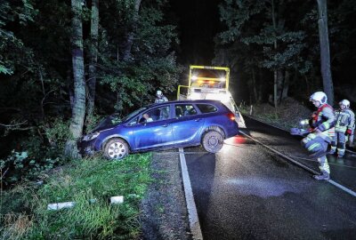 Wilsdruff: Alkoholisierter Fahrer kommt mit PKW ins Schleudern - Samstagnacht kam es gegen 22.15 Uhr auf der S 192, zwischen Tharandt und Grumbach zu einem Verkehrsunfall. Foto: Roland Halkasch
