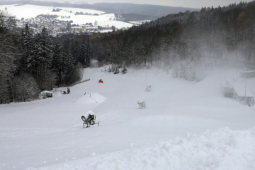 Auch in Augustusburg hat der Skibetrieb schon begonnen. 