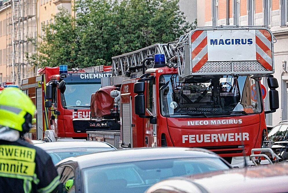 Wohnungsbrand: Inhaberin kommt mit Schreck davon - Wohnungsbrand in Chemnitz. Foto: Harry Härtel