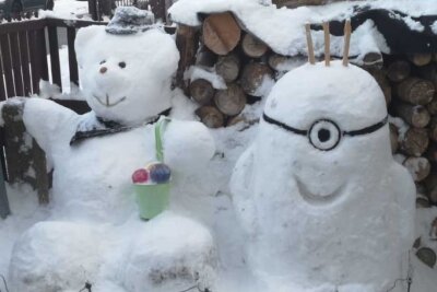 Zahlreiche Einsendungen: Das sind die schönsten Schneemänner der Region - Unzählige kreative Schneekünste sind eingereicht worden.