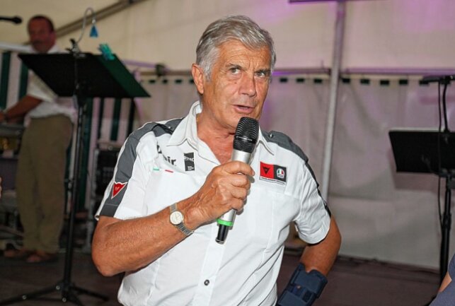 2013 kam der Rekordweltmeister Giacomo Agostini ins beschauliche Zschorlau. Foto: Thorsten Horn