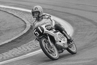 Zum 80. Geburtstag von Kent Andersson - Kent Andersson in seinem zweiten Weltmeister-Jahr 1974 in Brno. Foto: Hermann Hanke / Archiv Thorsten Horn