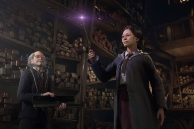 Zurück in Harry Potters Welt: Darum ist "Hogwarts Legacy" so umstritten - Eine wichtige Station darf natürlich nicht fehlen: die Auswahl des Zauberstabs.