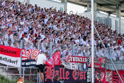 Zwickau gegen Halle: Schwäne starten mit Erfolg in die neue Saison - Fans HFC. Foto: PICTURE POINT/Gabor Krieg