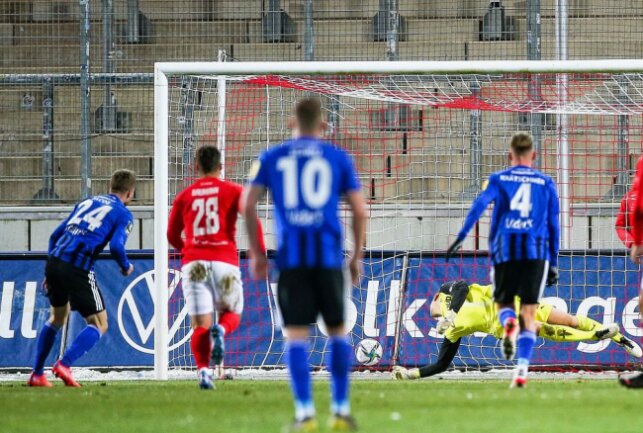 Zwickau muss gegen Saarbrücken eine unglückliche Niederlage hinnehmen. Foto: PICTURE POINT / Gabor Krieg
