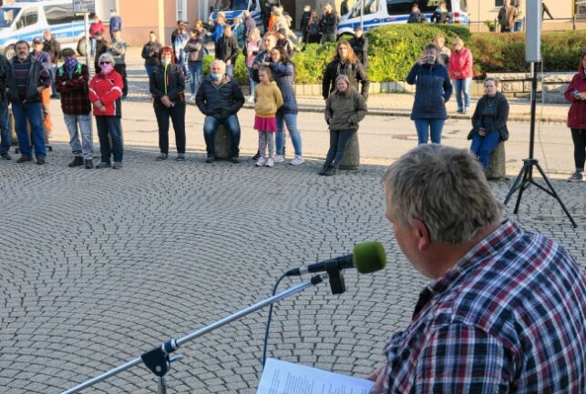 Demonstration in Zwönitz. Foto: Niko Mutschmann